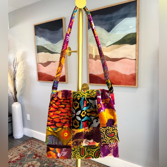 Colorful Patchwork Velvet Bag - Picture 2 of 6